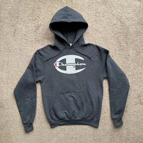 Champion Other - Champion Sweatshirt Mens Small Grey Hoodie Pockets Logo Spellout